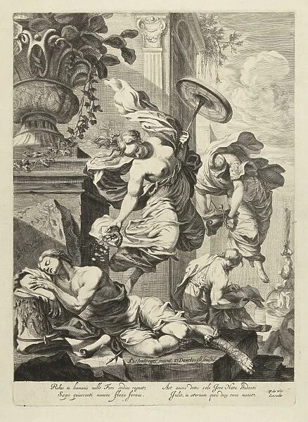 Allegory of Fortuna and Science, Dancker Danckerts, Frederik de Wit, 1650 - 1666