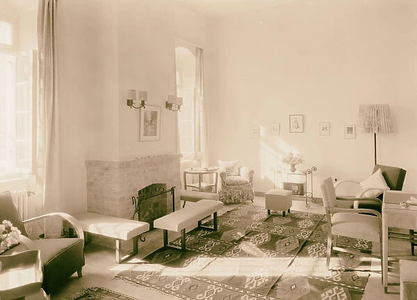 Churchill House interior sitting room 1941 Jerusalem