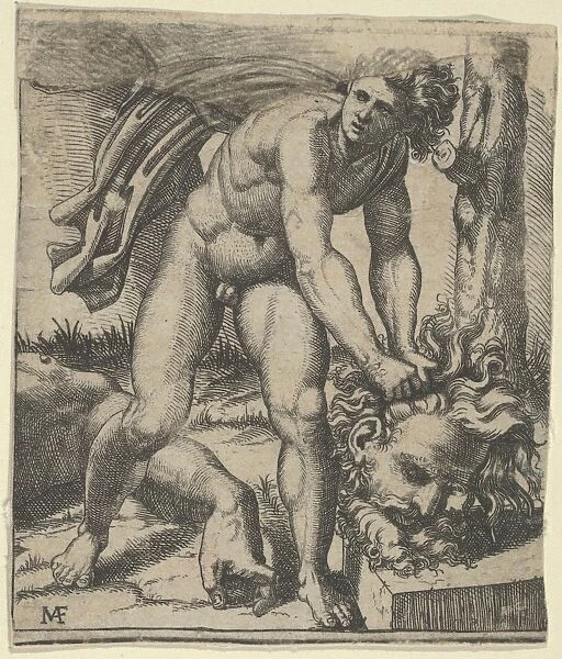David head Goliath ca 1515-16 Engraving etching