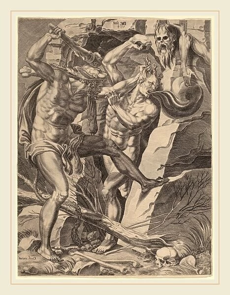 Dirck Volckertz Coornhert (Netherlandish, 1522-1590), Hercules Killing Cacus, 1554