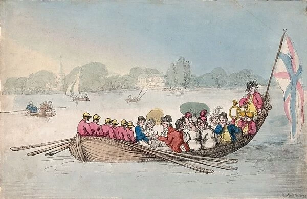 Drawings Prints, Print, Chelsea Reach, Artist, Thomas Rowlandson, British, London 1757-1827 London