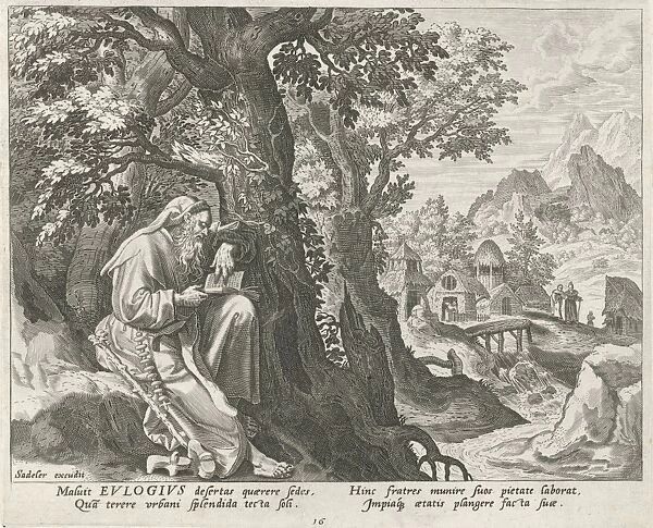 Eulogius the hermit, Johann Sadeler (I), Raphael Sadeler (I), Maerten de Vos, 1583 - 1588