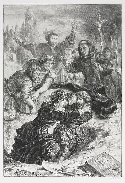 Hamlet Laertes Grave Ophelia 1843 Eugene Delacroix