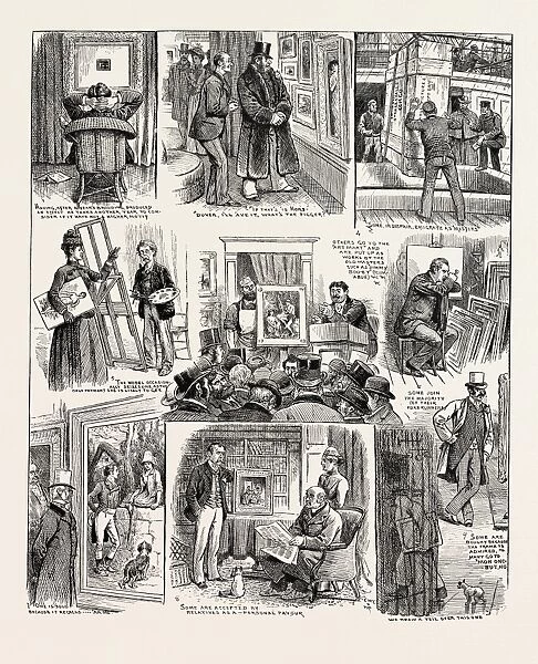 WHAT HAPPENS TO THE PAINTINGS, 1890 engraving