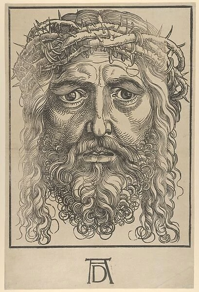 Head Christ Crowned Thorns ca 1520 Woodcut Sheet
