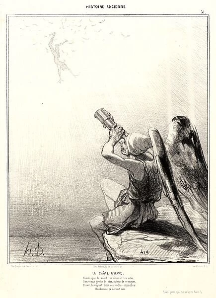 Honore Daumier (French, 1808 - 1879). La chu^te d Icare, 1842. From Histoire Ancienne