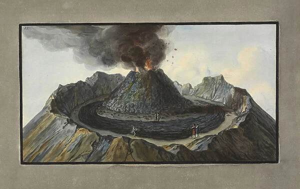 Interior view crater Mount Vesuvius eruption