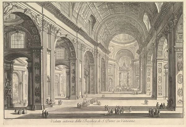 Interior view St Peter Basilica Vatican Vedute di Roma