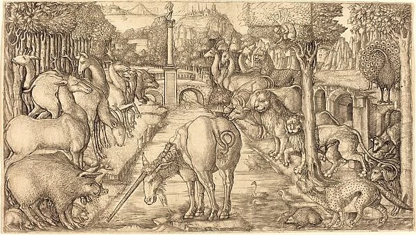 Jean Duvet, French (1485-c. 1570), The Unicorn Purifies the Water with Its Horn