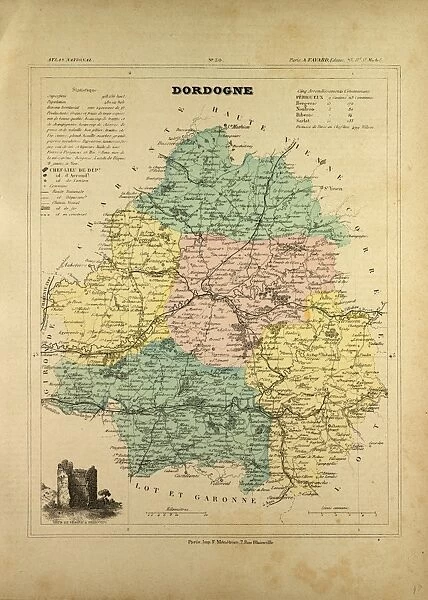 Map of Dordogne, France