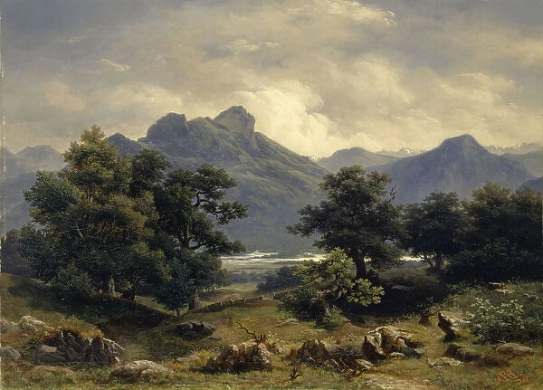 Mountain landscape 1852 oil canvas 52. 8 x 73. 5 cm