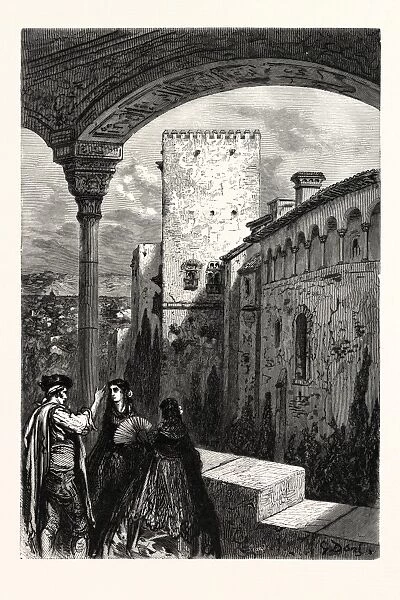 Northern Wall of the Alhambra, Granada. Gustave Dore