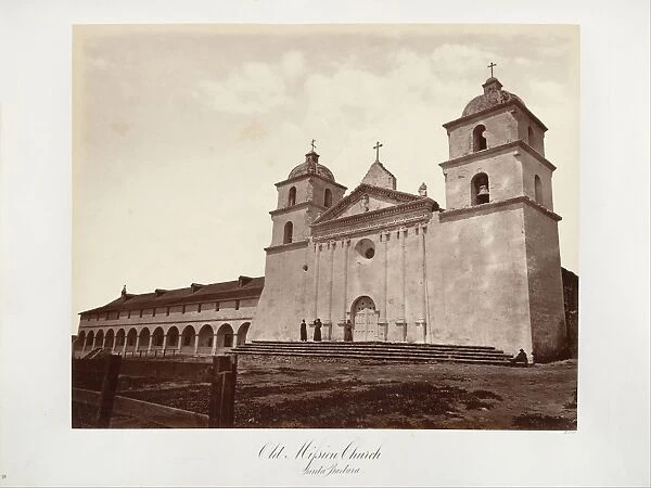 Old Mission Church Santa Barbara 1876 printed ca