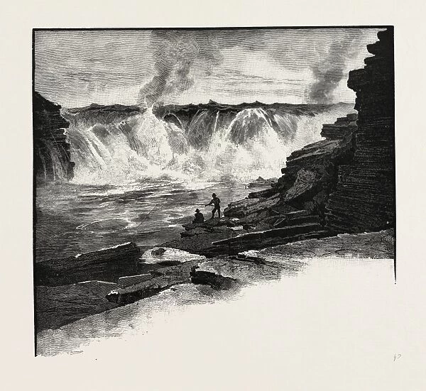 Ottawa, Chaudiere Falls, Canada, Nineteenth Century Engraving