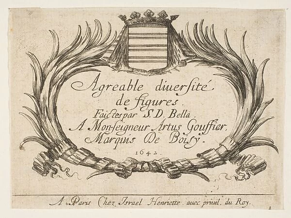 Plate 1 Two palms coat arms frame title dedication