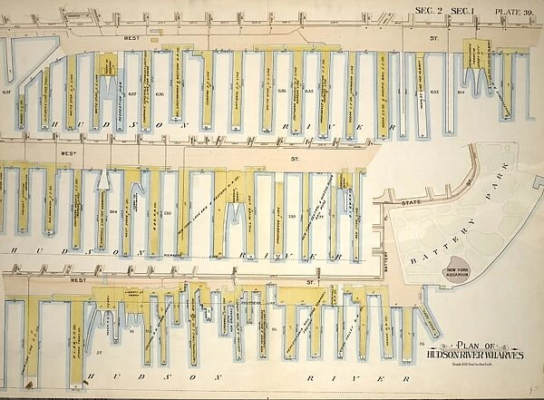 Plate 39, Sec. 2 & Sec. 1: Plan of Hudson River Wharves
