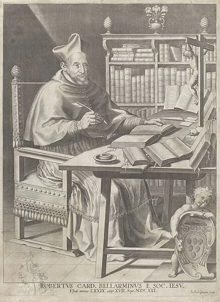 Portrait Cardinal Roberto Bellarmino desk historical persons