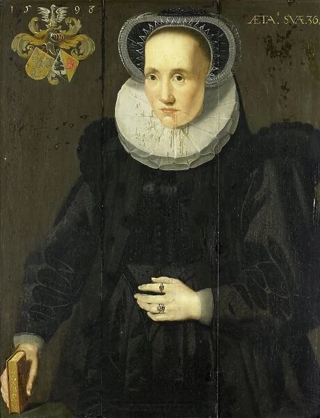 Portrait of Cunera van Martena, Wife of Rudolph van Buynou, attributed to Adriaen