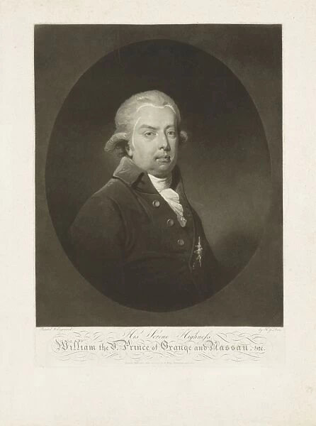 Portrait of William V, Prince of Orange-Nassau, print maker: H. G. Does, A. Milne