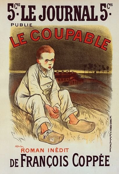 Poster for the book le Coupable, by Francois Coppee, published by le Journal