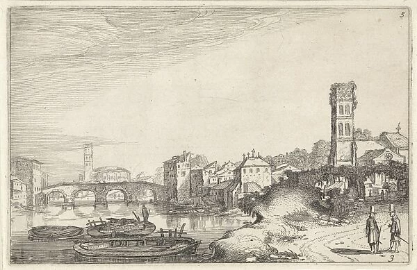 Rome with the Tiber and the Ponte Sisto Italy, Jan van de Velde II, 1616