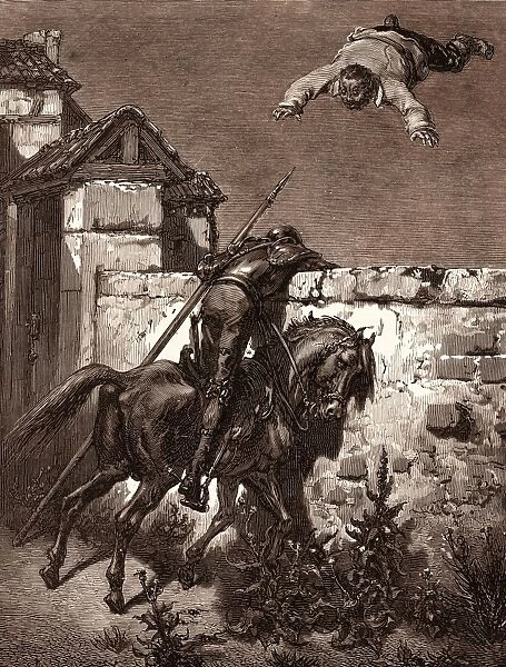Sancho Tossed in a Blanket, by Gustave Dore