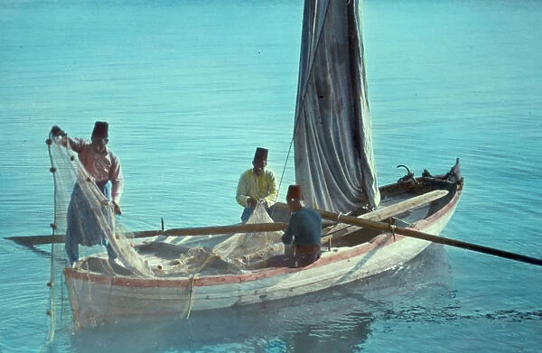 Around Sea Galilee Fishermen 1950 Israel