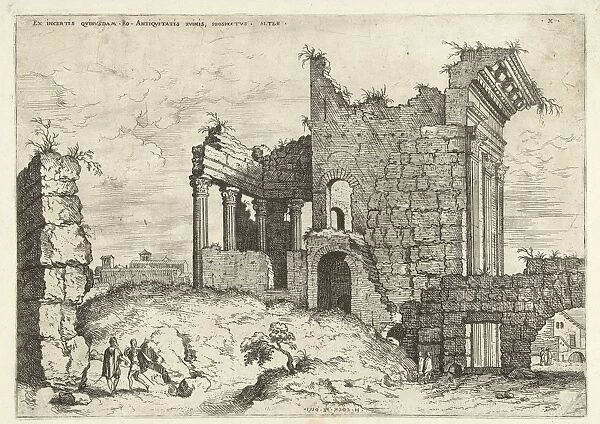 Second view at the Forum Nerva, print maker: Hieronymus Cock, 1550 and  /  or 1551