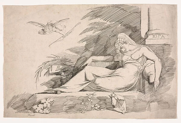Sleeping Woman Cupid 1780-1790 Henry Fuseli Swiss