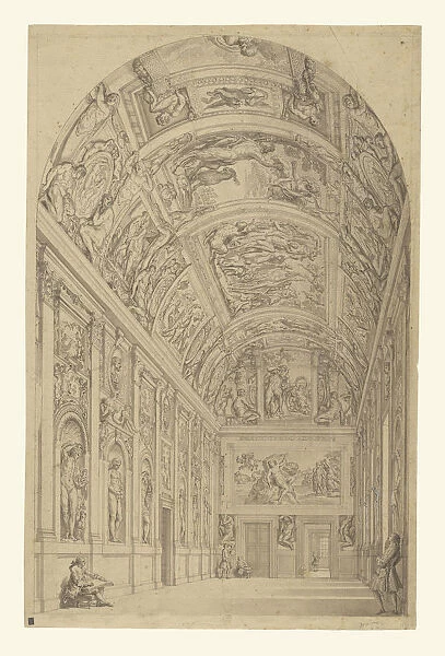 View Farnese Gallery Rome Francesco Panini Italian