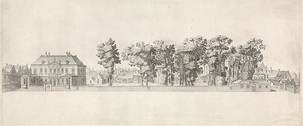 View of the house of Huygens on the Plein in The Hague, The Netherlands, print maker