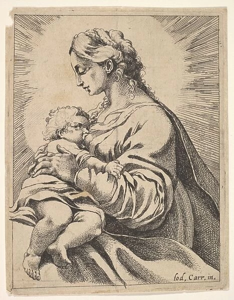 Virgin Child 1555-1619 Etching Sheet 6 3  /  16 x 4 13  /  16