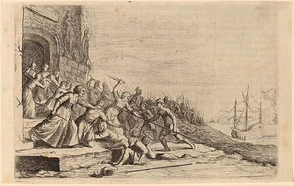 Willem Basse (Dutch, 1613 or 1614 - 1672), The Followers of Solon Defending the Temple