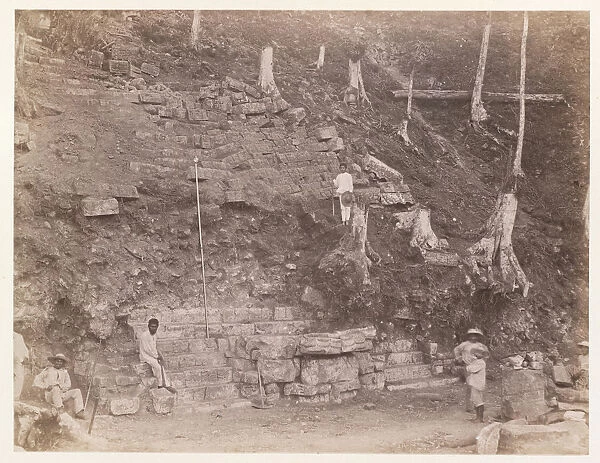 Workers surveying stepped pyramid Edmund Lincoln