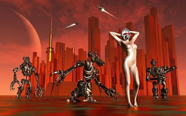 Artists concept of a hot pinup pleasure droid of the future