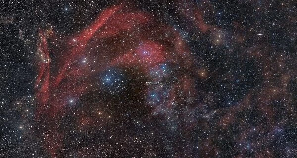 Large complex of dust and gas in the constellations Lacerta and Pegasus