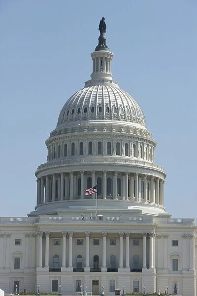 The United States Capitol building dome and statue