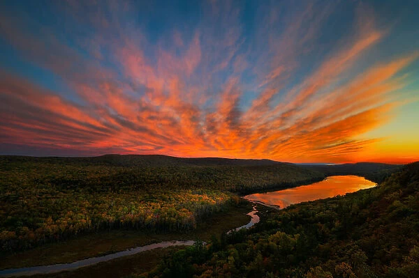 Sunset over Porcupine Mountains