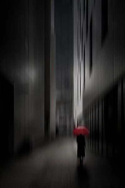 Woman with Red Umbrella