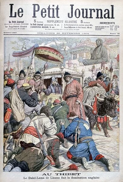 The 13th Dalai Lama fleeing the British invasion of Tibet, 1904