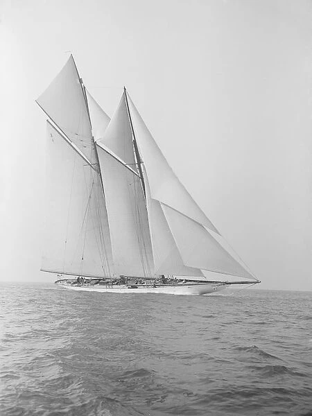 The 380 ton A Class schooner Margherita sailing close-hauled, 1913