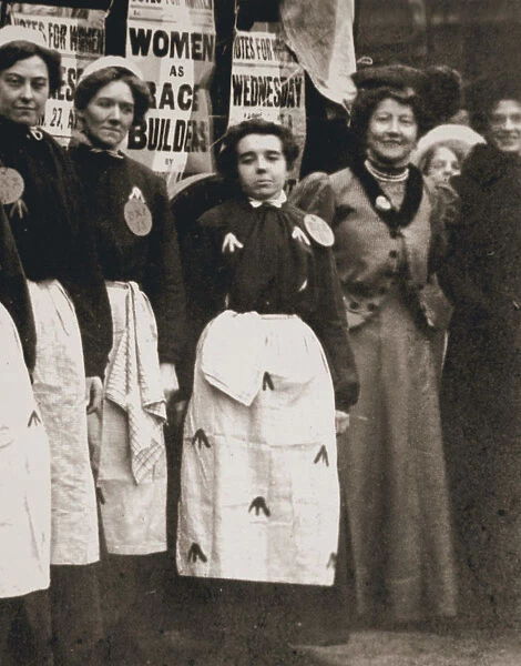 Ada Flatman, British suffragette, at a demonstration she organised in Liverpool, 1909
