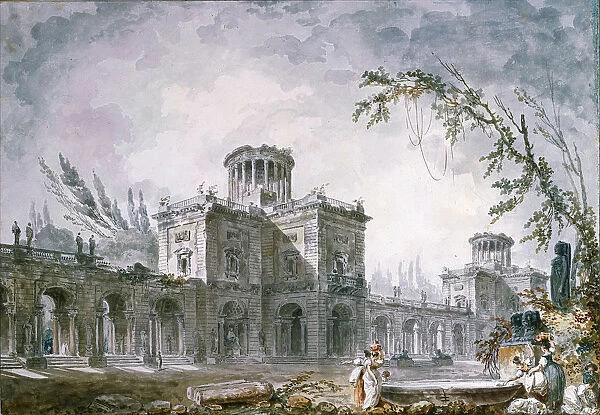 Architectural Fantasy, 1760. Artist: Robert, Hubert (1733-1808)