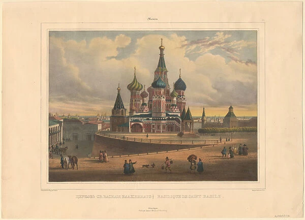 The Basil Cathedral in Moscow, 1845. Artist: Bichebois, Louis-Pierre-Alphonse (1801-1850)