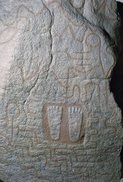 Cast of a slab from the Tumulus of Petit-mont, Prehistoric