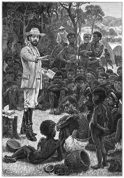 Charles Frederick MacKenzie, British missionary, preaching to African children, 1854-1862 (c1880)