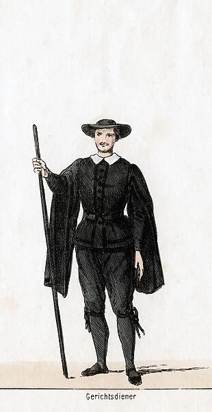 Court usher, costume design for Shakespeares play, Henry VIII, 19th century