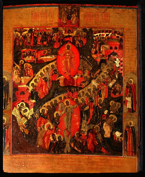 The Descent into Hell, with Selected Saints, End of 17th cen Artist: Russian icon