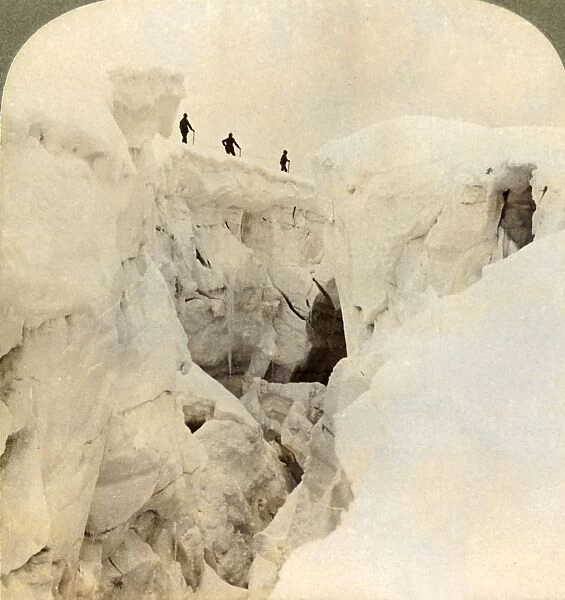 Descent of Mt. Blanc - enormous crevasses near the summit, Alps, 1901. Creator