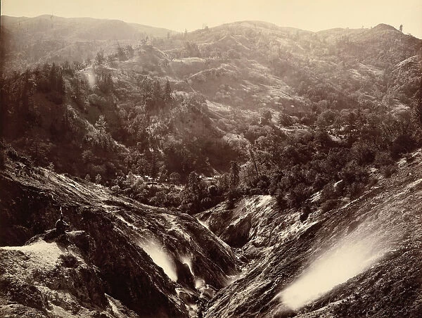 Devil's Canyon, Geysers, Looking Down, 1868-70. Creator: Carleton Emmons Watkins